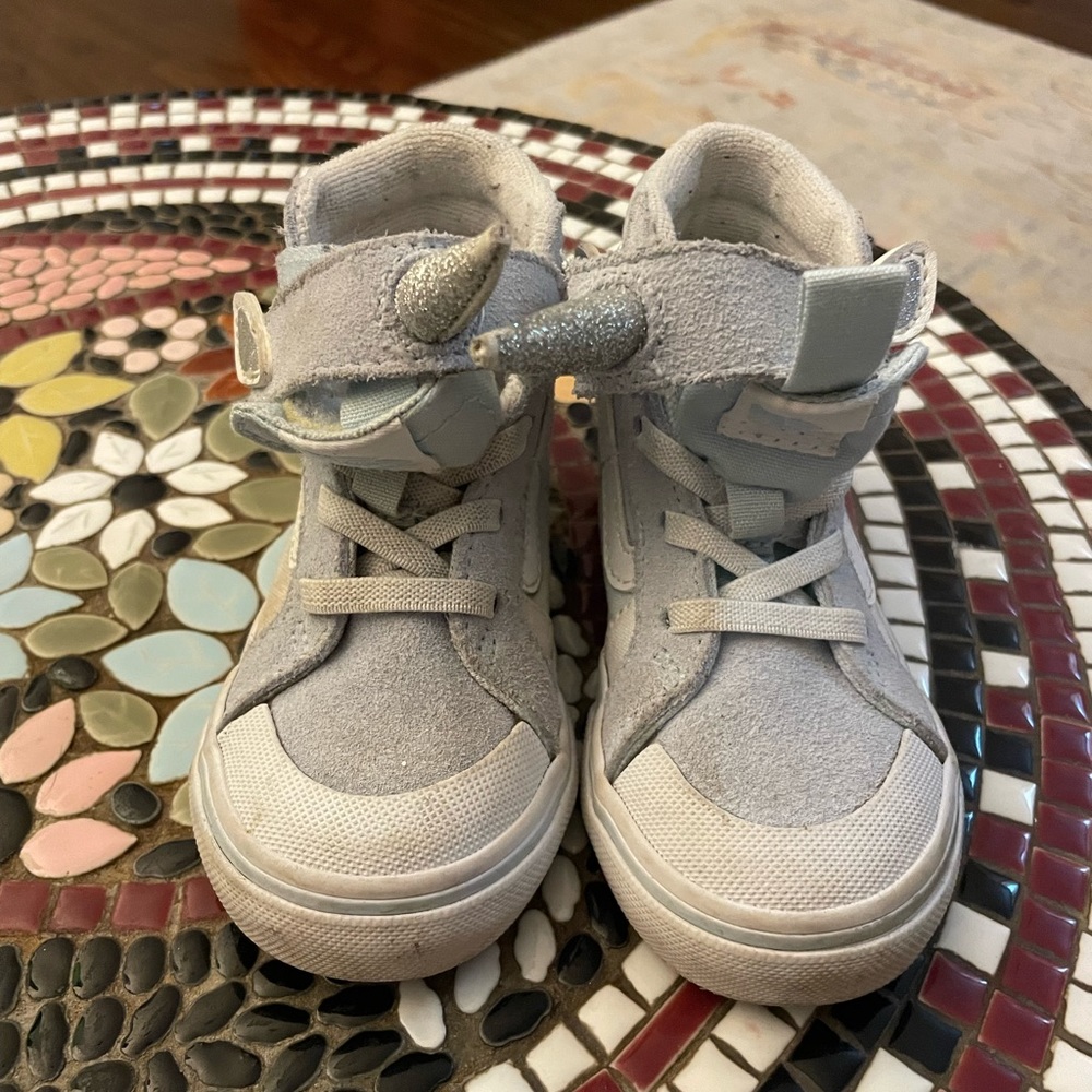 Light blue unicorn Vans for toddlers